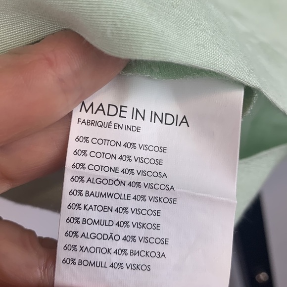 Club Monaco Mint Green Sculptured Sleeve Top with Back Zipper Size Small - Picture 9 of 10